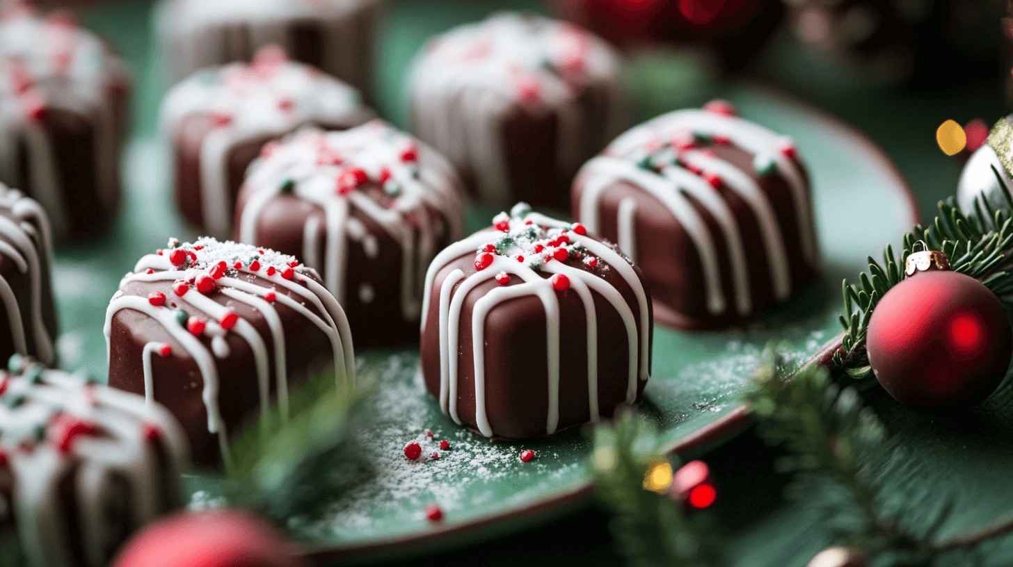 Christmas candy recipes including peppermint bark, fudge, and truffles for festive holiday sweets.