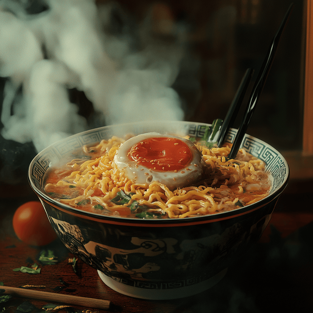 Ultimate Guide to Buldak Ramen Recipe with spicy noodles, egg topping, and garnishes