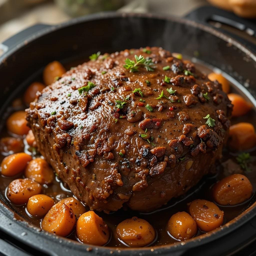  Quick and easy frozen chuck pot roast in the oven with vegetables and herbs