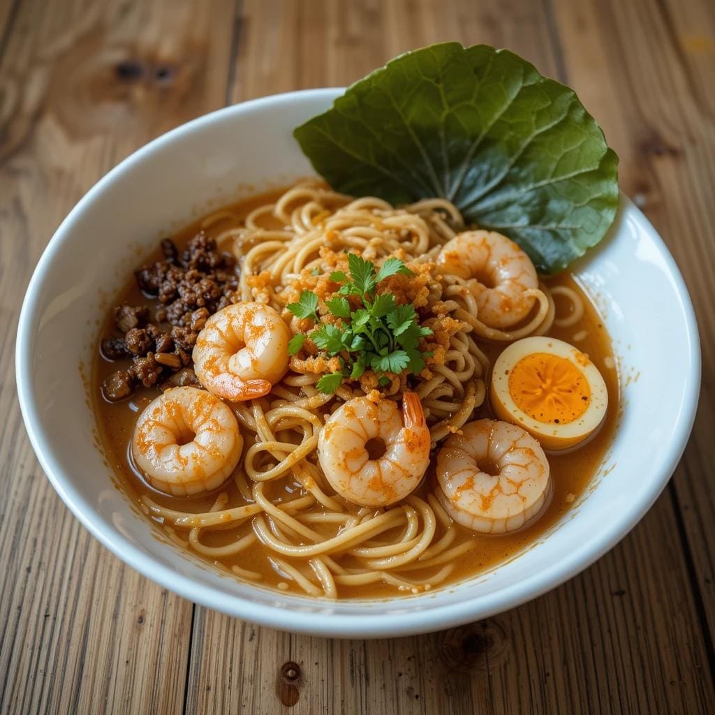 Shrimp ramen recipe with tender shrimp and flavorful broth.