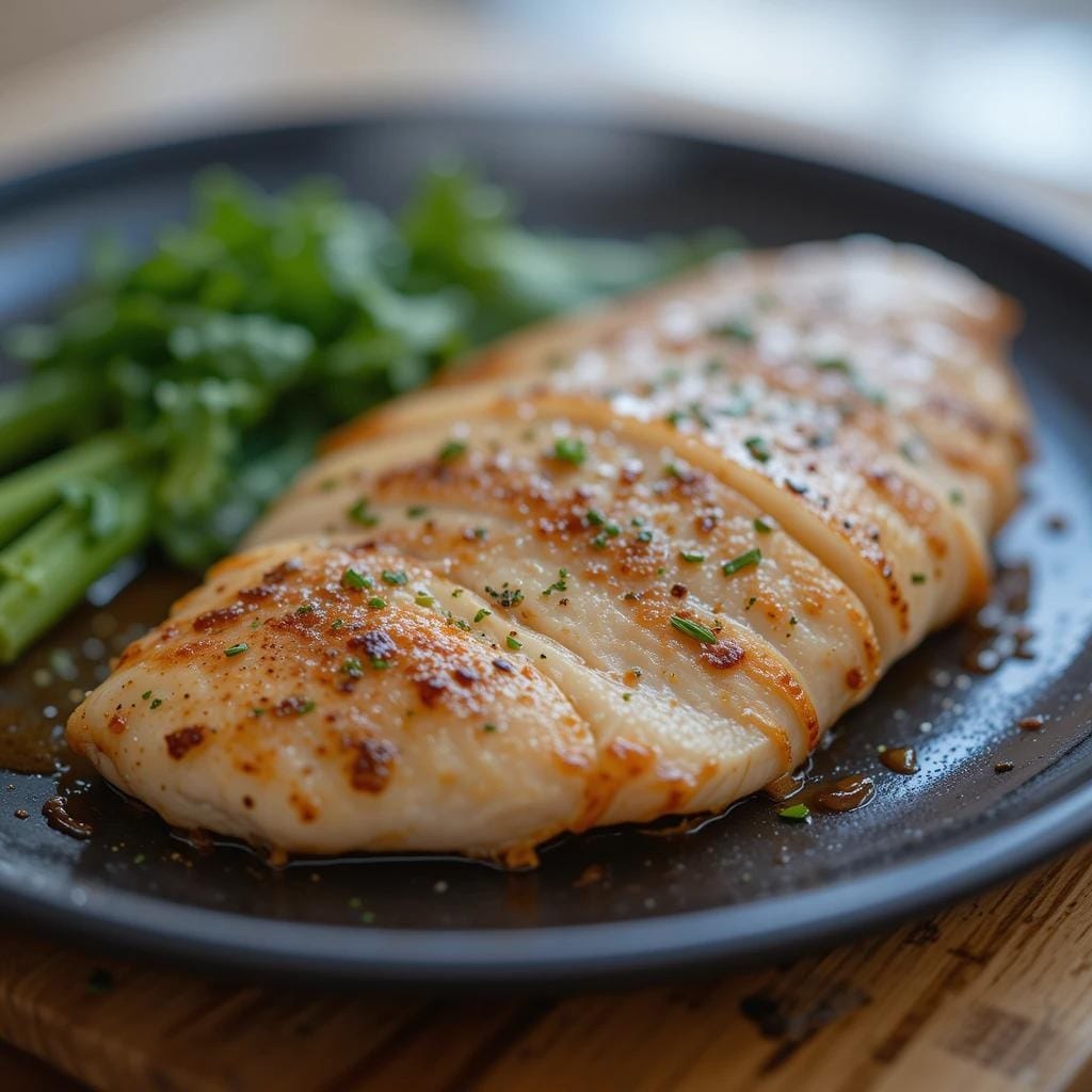 Thin cut chicken breast slices ready for cooking.