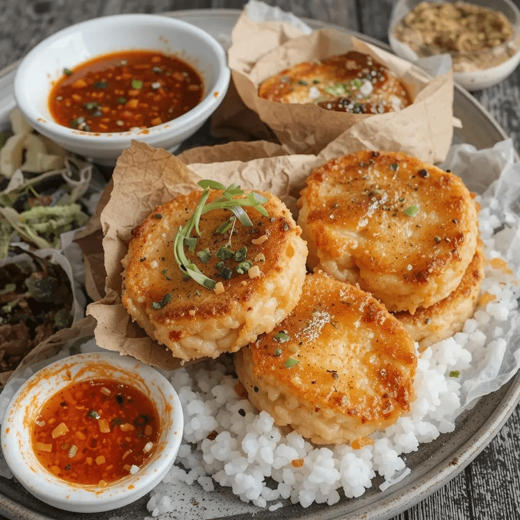 Tteokbokki, spicy Korean rice cakes in a vibrant red chili sauce with fish cakes and green onions.