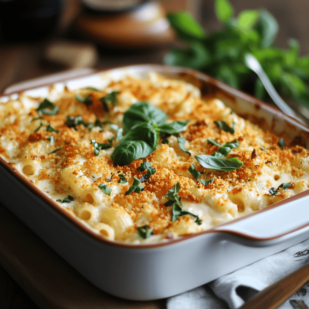  A bowl of Tini Mac and Cheese with creamy cheese sauce and perfectly cooked pasta.