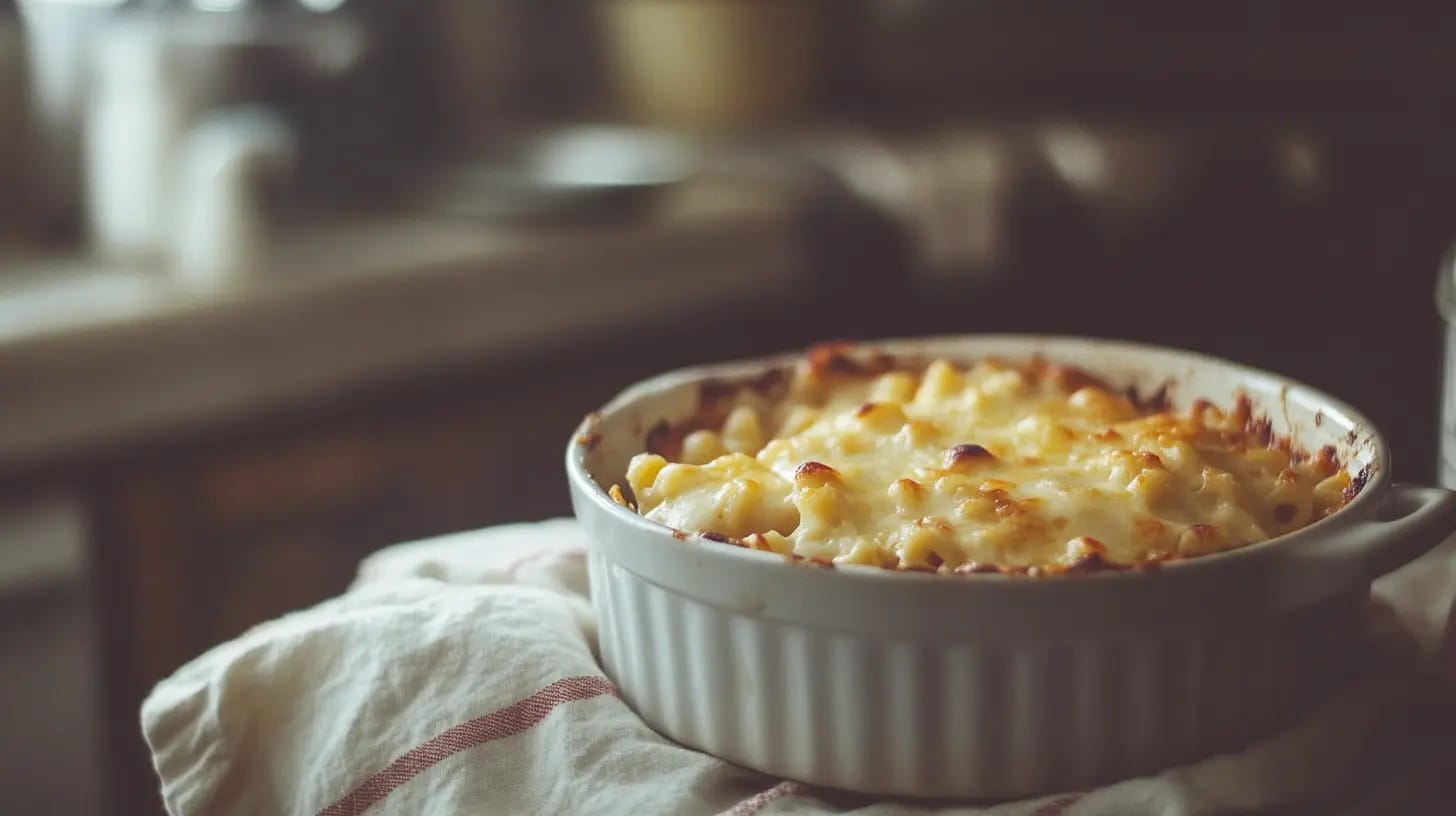 Creamy and cheesy Tini Mac and Cheese served in a bowl, showcasing the perfect texture.