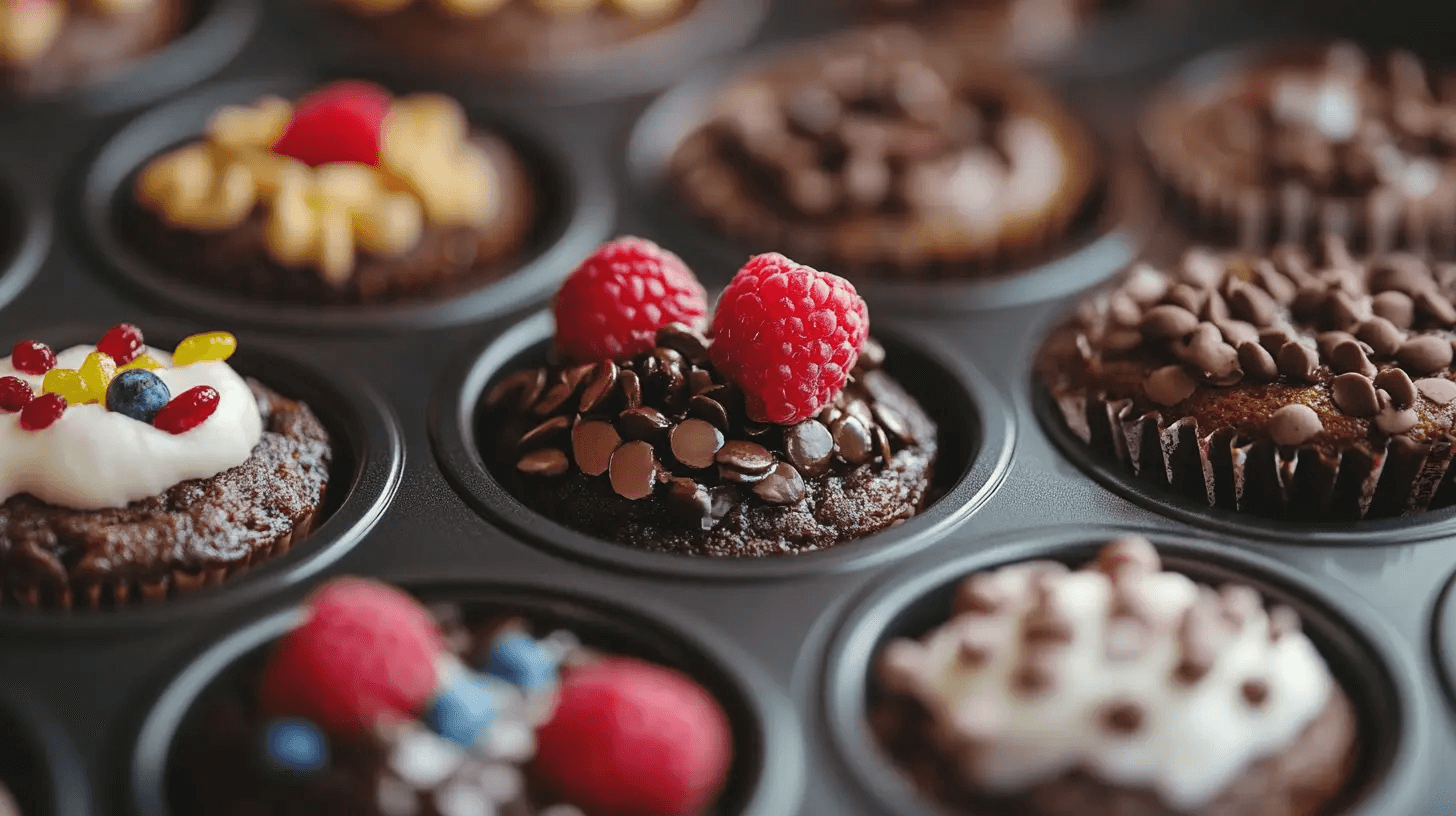 A variety of super easy muffin pan dessert recipes, including mini cheesecakes and brownie bites.