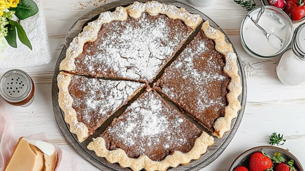 Delicious dessert pizza topped with Nutella, chocolate chips, and hazelnuts.